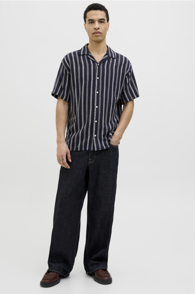 JJEENZO STRIPE RESORT SHIRT SS SN 12268457 SKY CAPTAIN